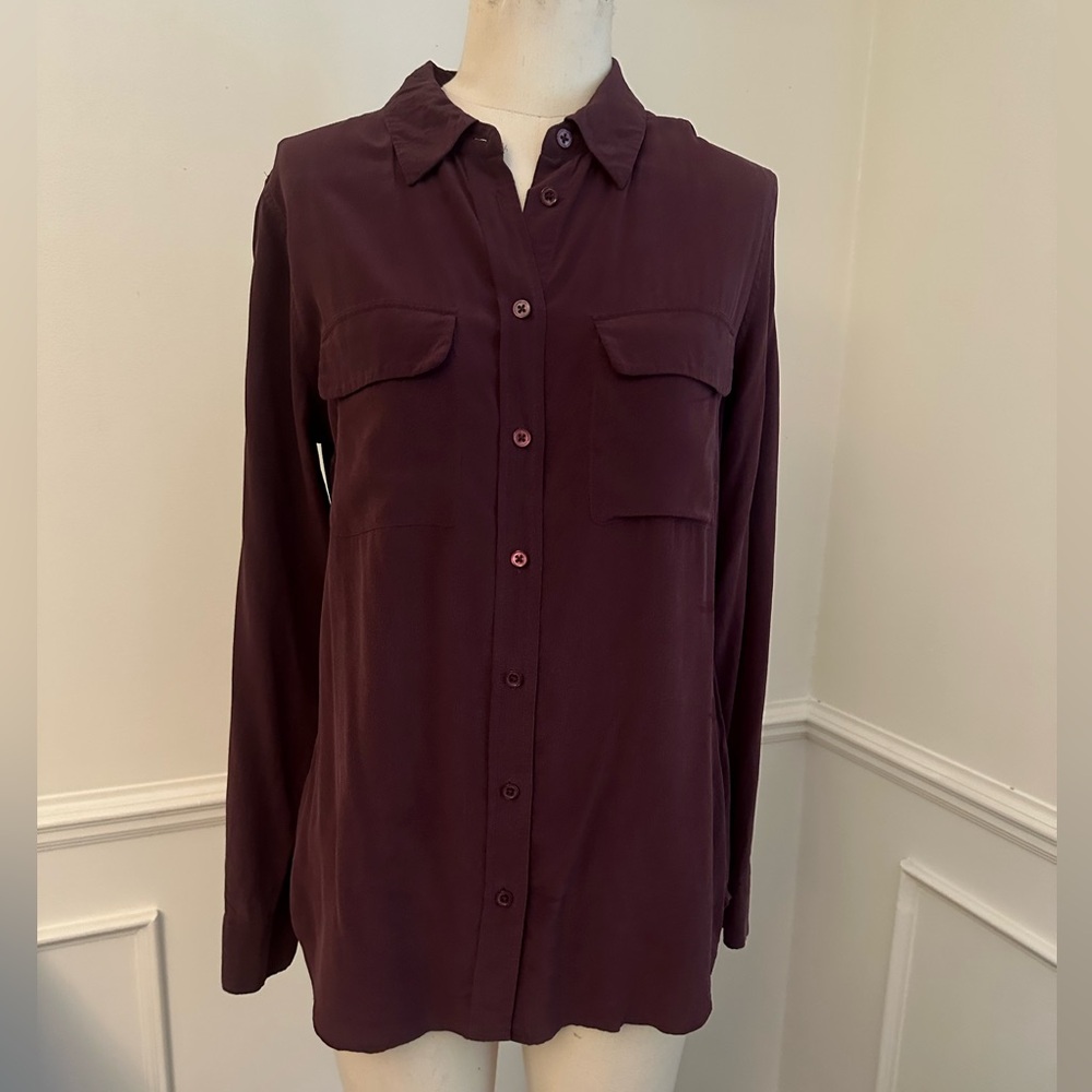 Equipment Burgundy Blouse